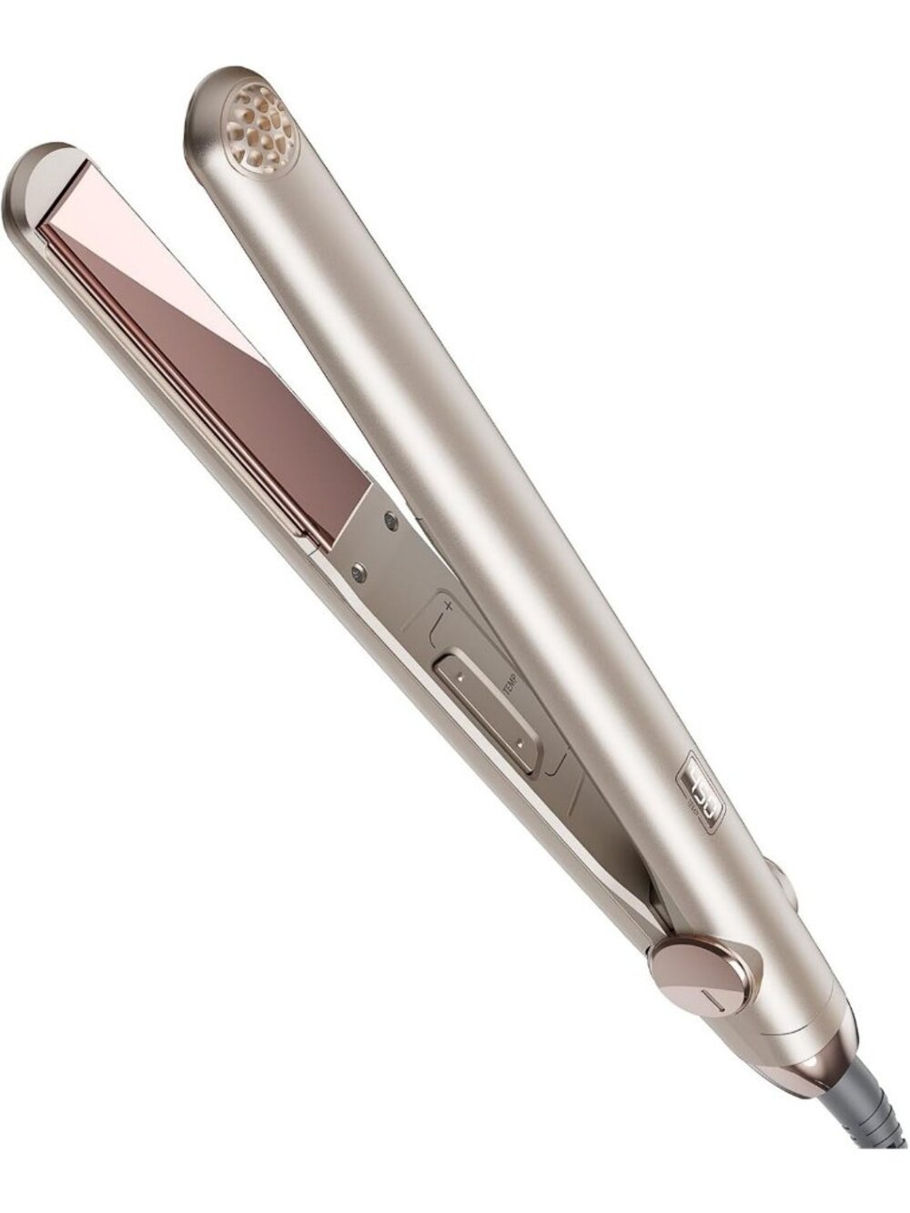 2-in-1 Hair Straightener & Curler, Fast Heating, Titanium, Adjustable Temp